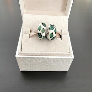 Trollbeads green leopard beads